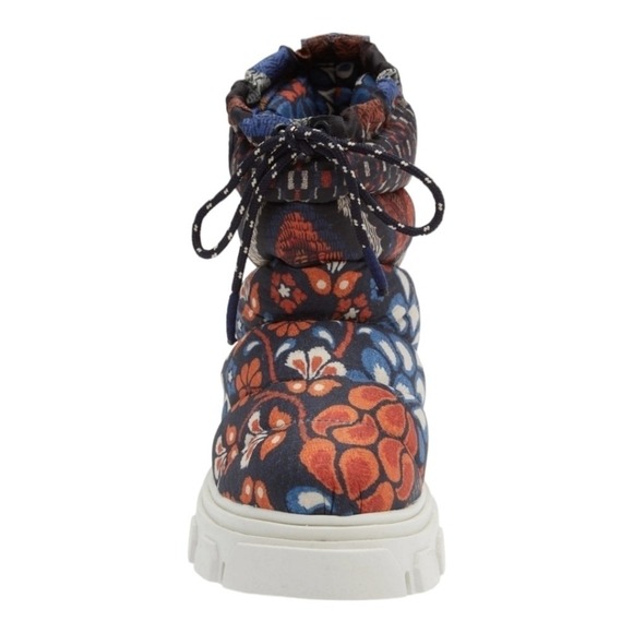FARM RIO Lug Sole Puffer Bootie Pineapple Flower Women 6.5 Chunky Floral Quilted - Picture 5 of 16